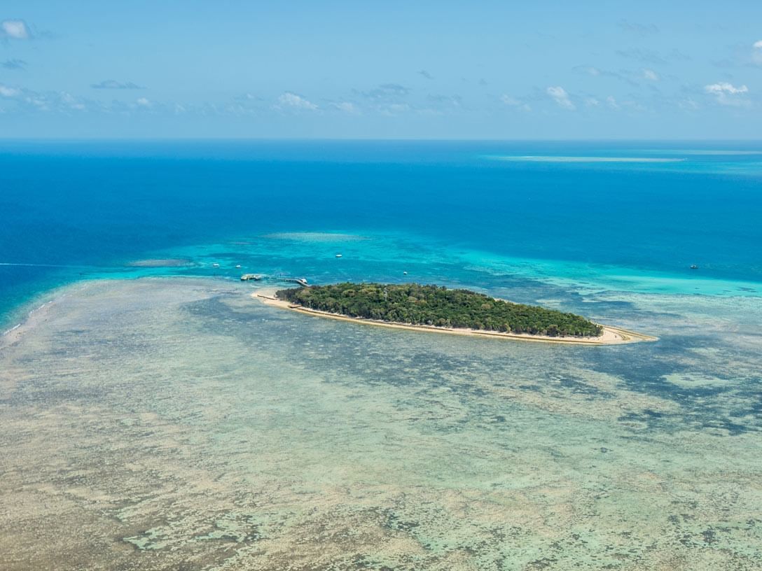 View of Green Island on Great Barrier Reef near Pullman Cairns