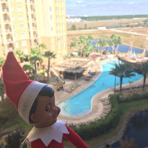 Elf doll overlooking the pool area at Lake Buena Vista Resort Village & Spa