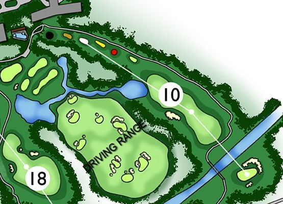 Sketch of 10th & 18th holes of a golf course at Chatrium Resort