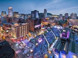 Aerial view of Place des Arts near Hotel Zero1