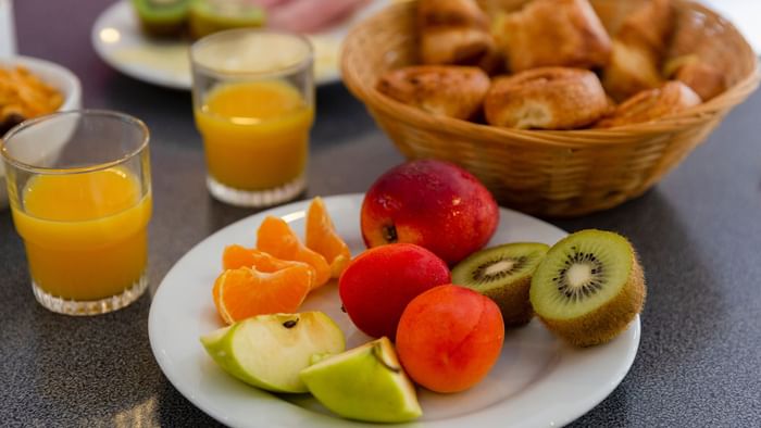 A warm breakfast served at Le Logis d'Elbee