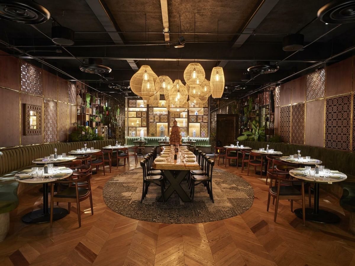 Elegant dining area arrangement in Spice Market at Live Aqua Urban Resort San Miguel de Allende