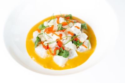 Close up of a dish served at Stein Eriksen Lodge