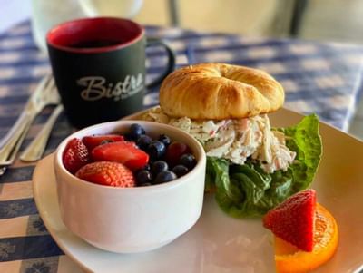 Chicken salad with fruits served at La Tourelle Hotel and Spa