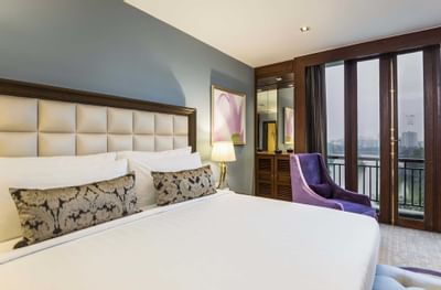 Royal Suite bedroom at Chatrium Hotel Royal Lake Yangon