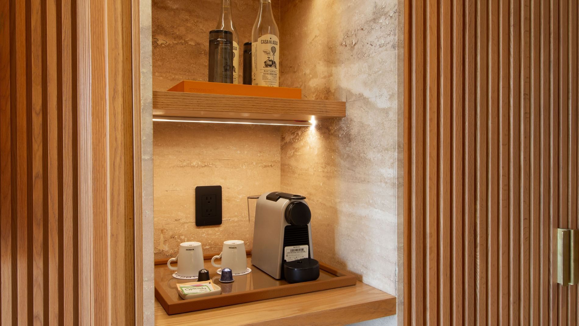 Coffee station in 2 Double Superior Camino Real Club Garden View featuring a espresso machine at Camino Real Polanco Mexico