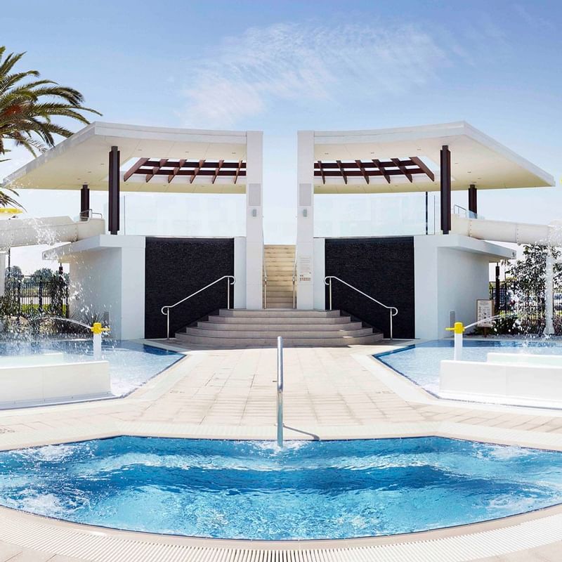 Close-up of the outdoor pool of Crown Metropol Perth