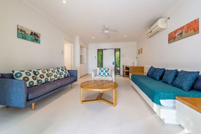 Living Space with couches in Beach House at Heron Island Resort