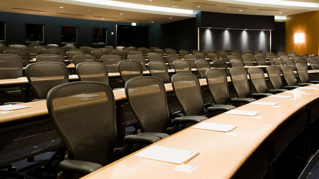 Whistler conference centre with tables and chairs at Listel Whistler, a Coast Hotel