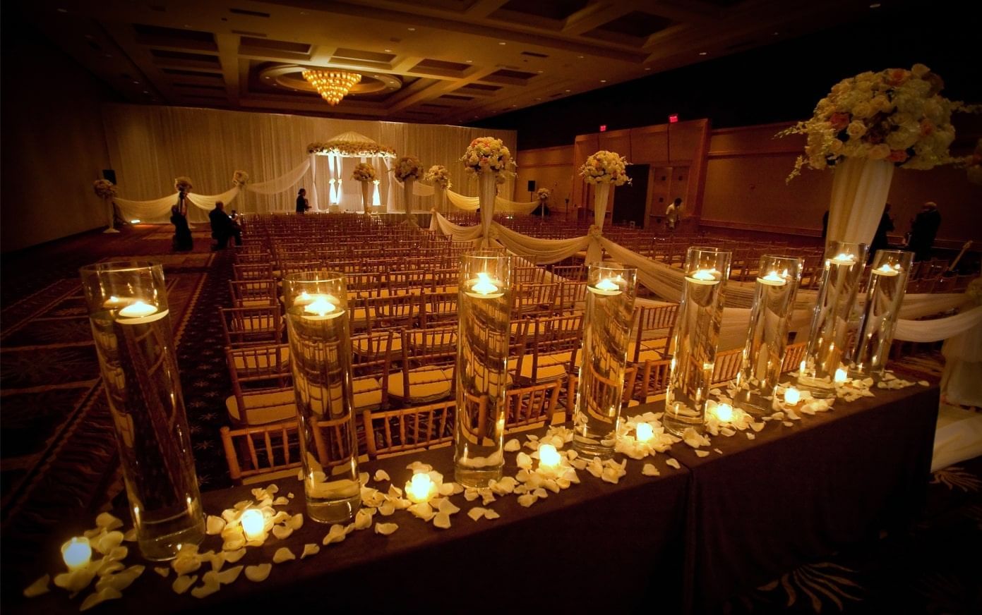 Wedding arrangement in a Ballroom at The Diplomat Resort