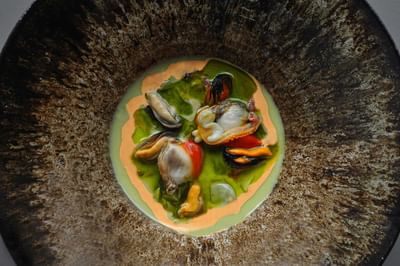 Mussels dish served in La.Di.Dá Sur La Mer Restaurant at Sublimis Boutique Hotel Camogli