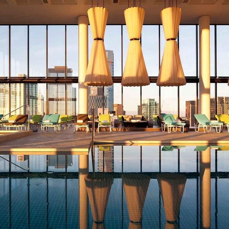 Rooftop indoor pool at Crown Metropol Melbourne