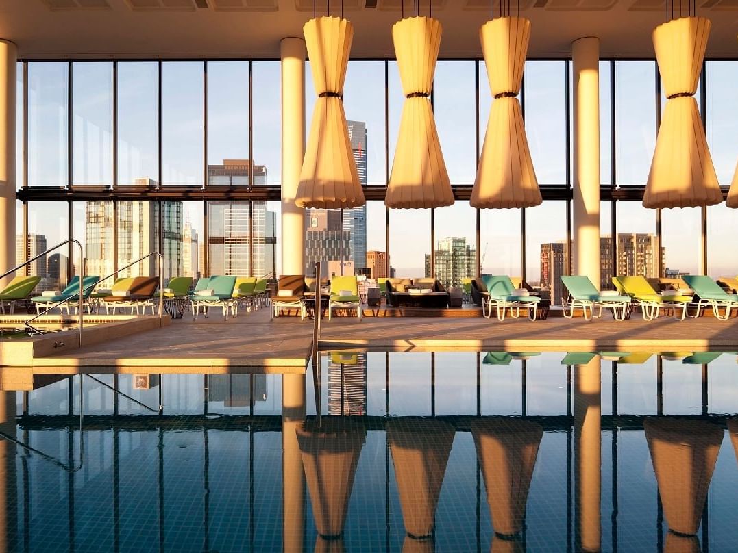 Rooftop indoor pool at Crown Metropol Melbourne