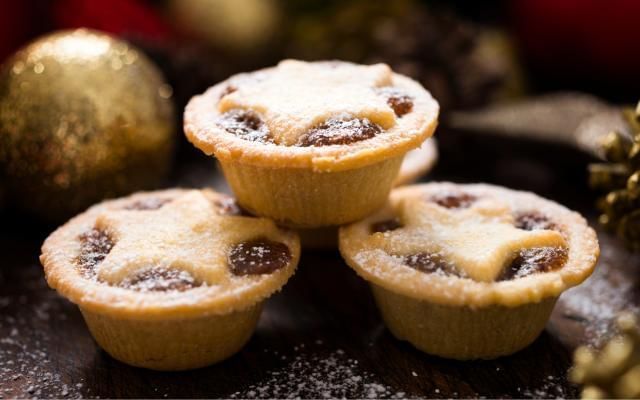 stack of mince pies on a plate