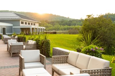 outside terrace with seating