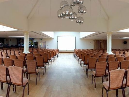 Chairs arranged in a theater style at Orsett Hall Hotel