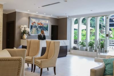 reception area in lobby