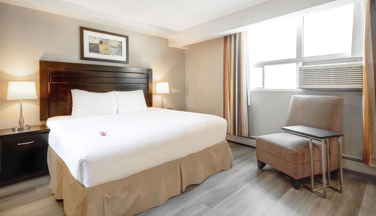 Hotel studio with a king bed