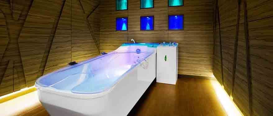 Whirlpool bathtub in the Spa at The Banjaran Hotsprings Retreat