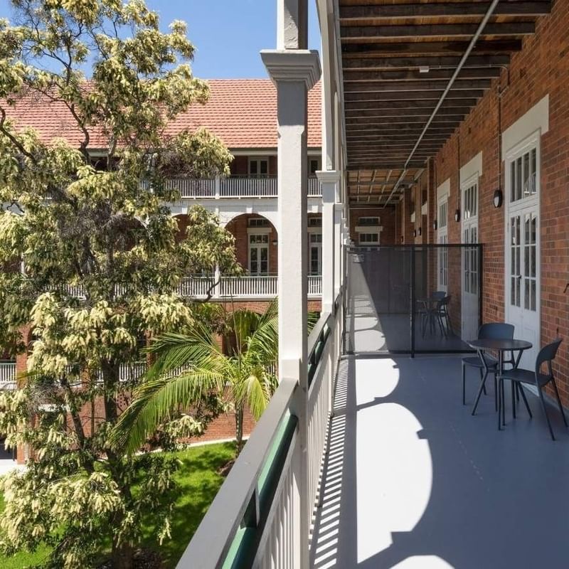 Views from student accommodation balcony.