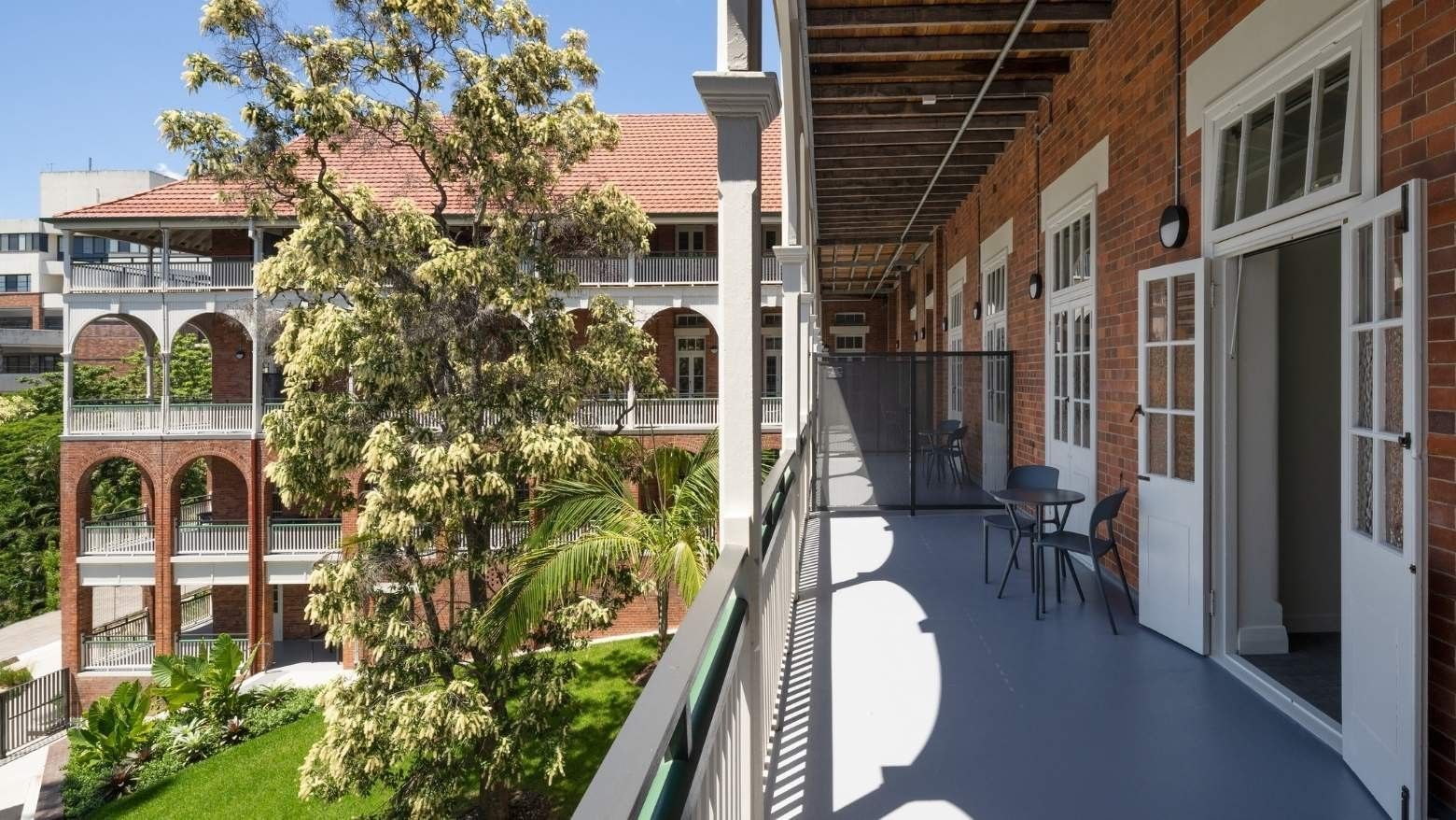 Views from student accommodation balcony.