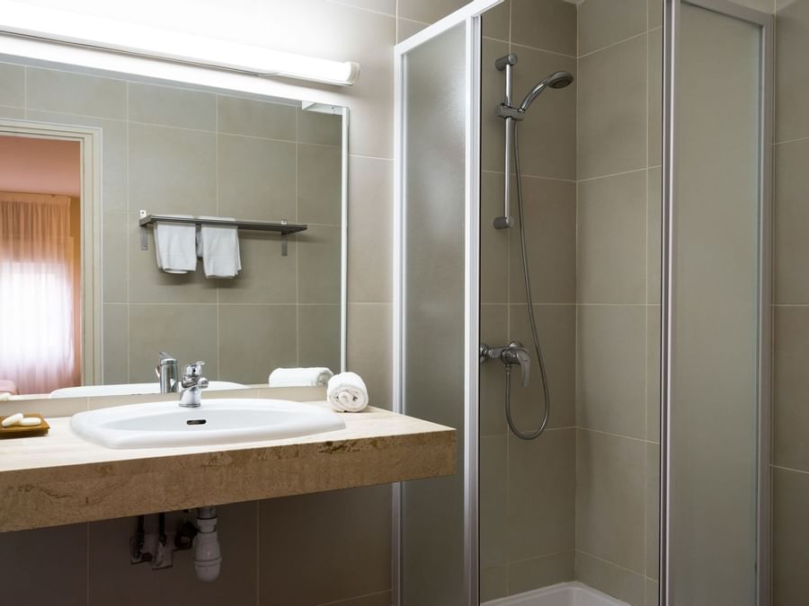Bathroom vanity in bedrooms at Hotel Cartier
