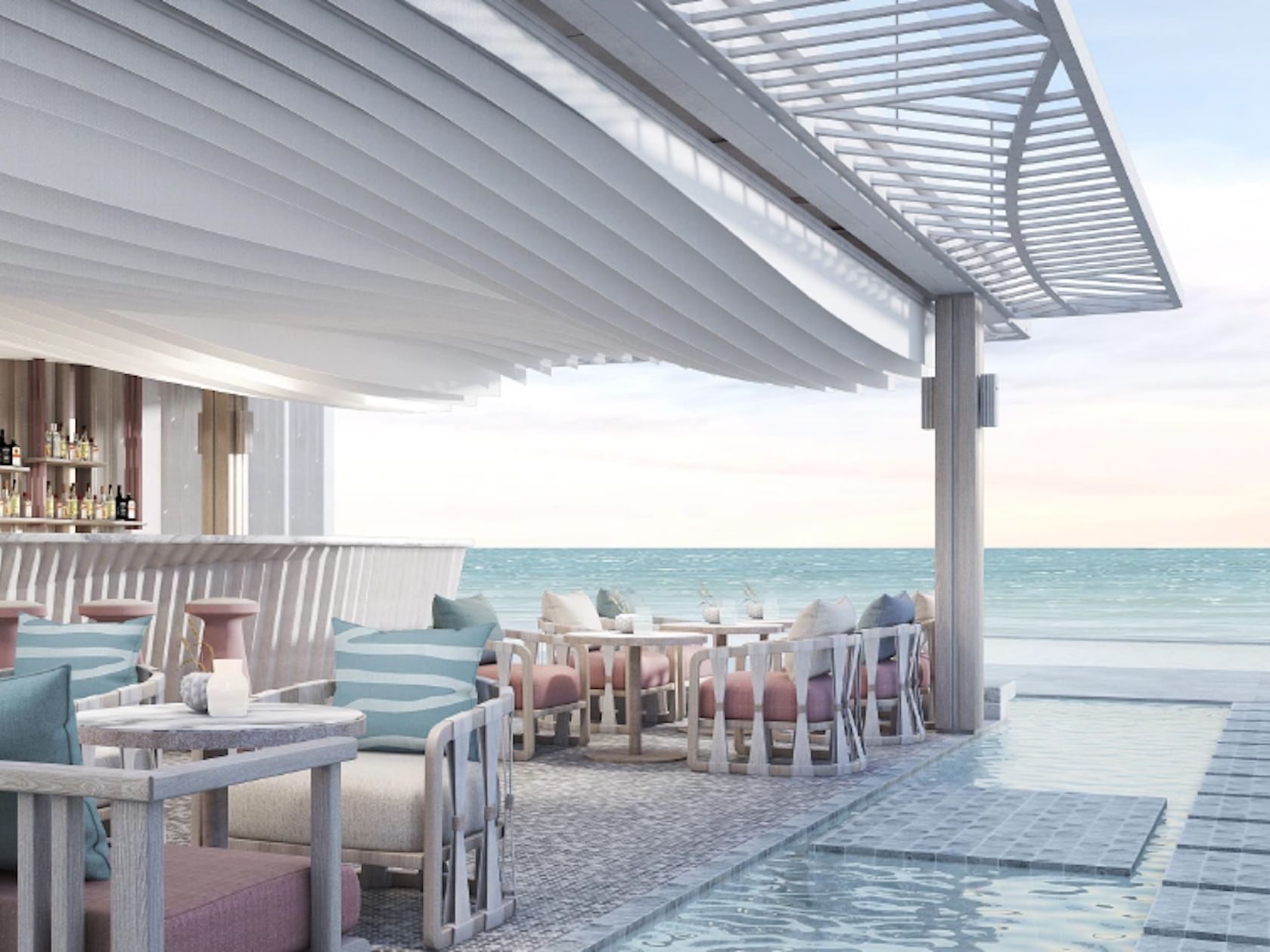 Lounge area & Bar counter in Restaurant & Beach Bar, U Hua Hin