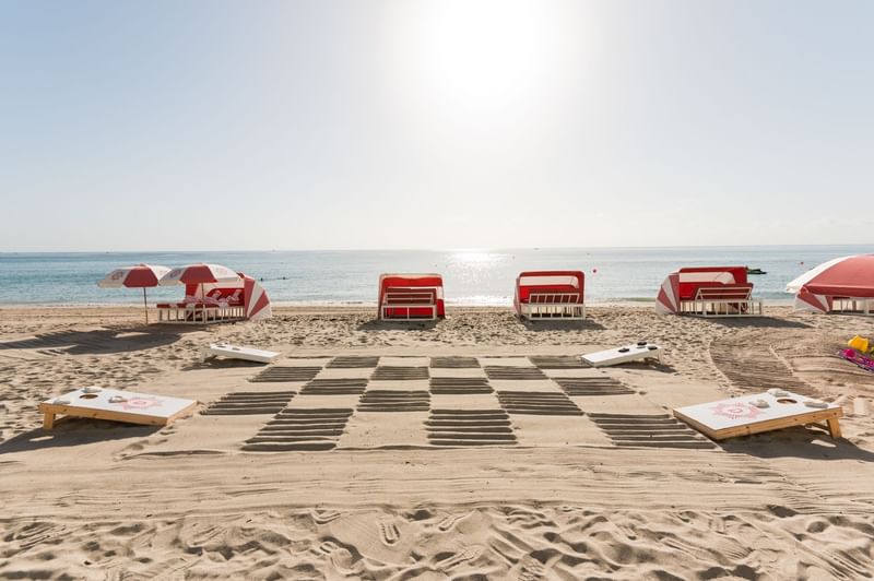 Beach game board on sandy beach near The Diplomat Resort