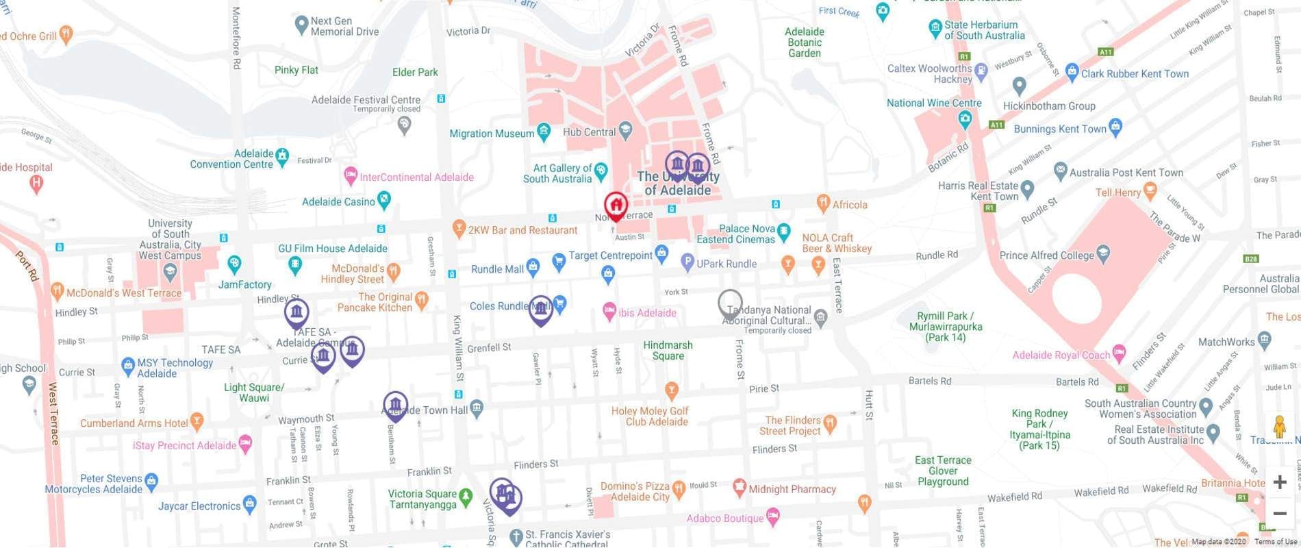 Student Living - East West Map