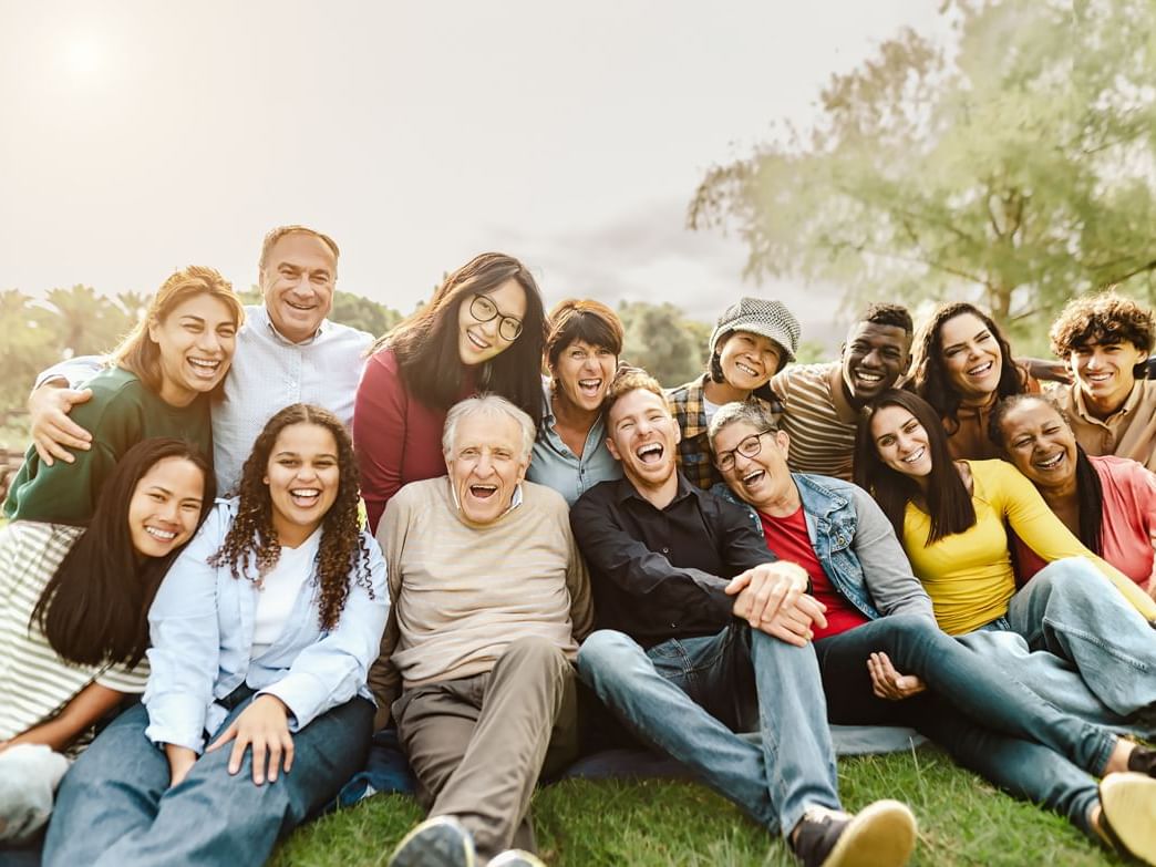 Family posing for a photo at Lake Buena Vista Resort Village & Spa