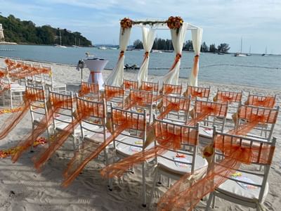 Deco done in the beachfront for a wedding at The Danna Langkawi