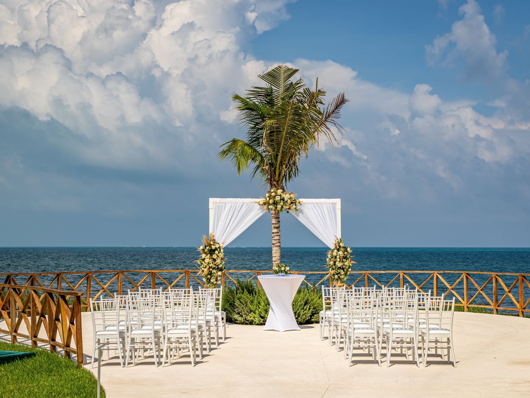 Palm tree & ocean view in Serenity Terrace at Haven Riviera Cancun