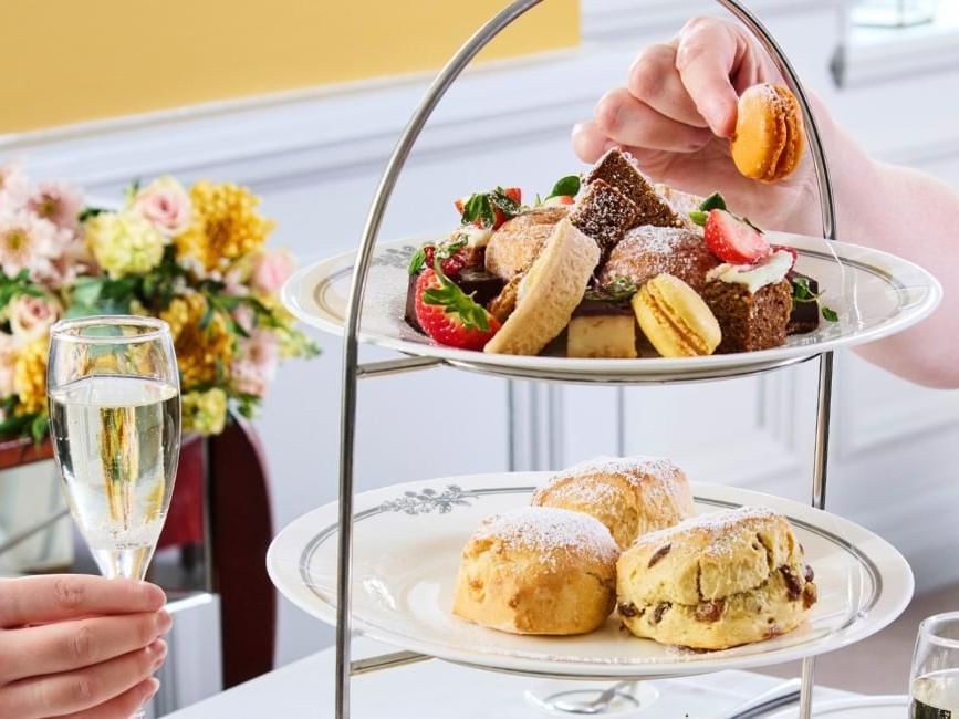 Traditional afternoon tea at Villiers Hotel, Buckingham