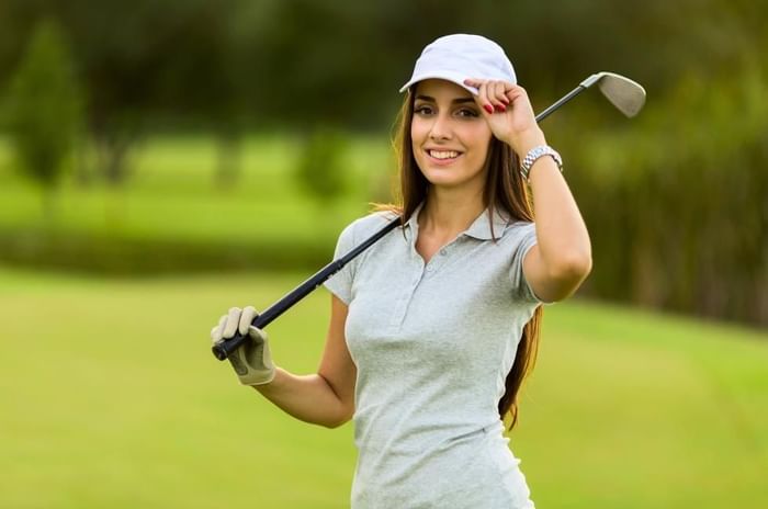 Women dressed ready to play golf at Worplestone Golf Club in Woking