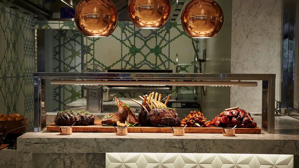 Grilled meat served in epicurean at Crown Towers Sydney