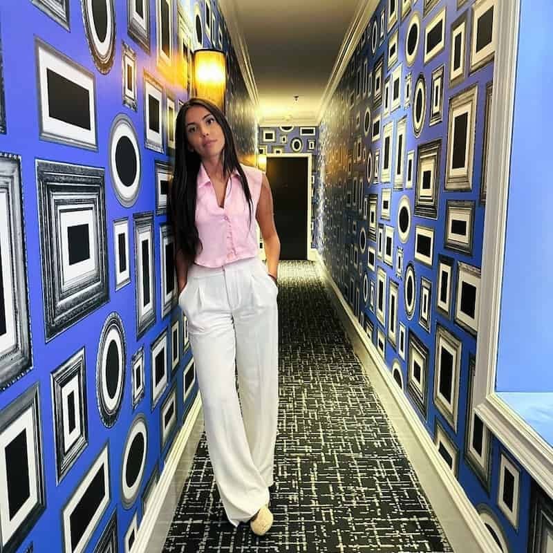 blue pop art hallways of moderne hotel