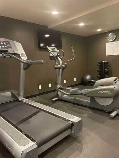 Exercise machines in Fitness Center at Anaheim Portofino Inn, an affordable hotel across from Disneyland with family suites