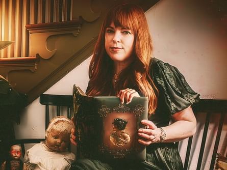 Promotional poster for Amy Bruni's true crime and ghost stories event used at The Stanley Hotel