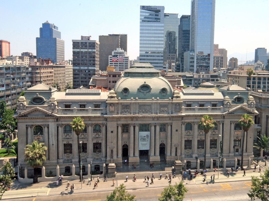 Aerial view of Chilean Library at Hotel Plaza San Francisco