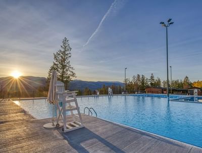 Outdoor swimming pool area at Fairmont Hot Springs Resort