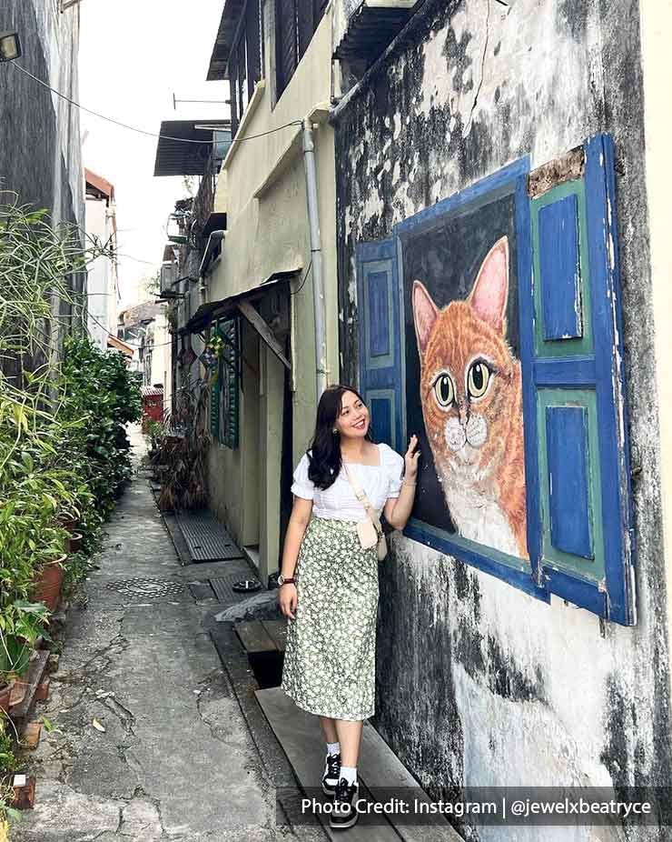 Penang Street Art: The Window Cat - Lexis Suites Penang