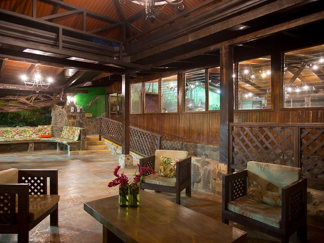 Diner with Wood Furniture and Lights at Buena Vista Del Rincon