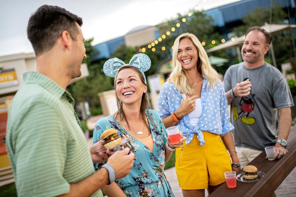 Family and Friends Enjoying EPCOT Food and Wine Festival at Walt Disney World