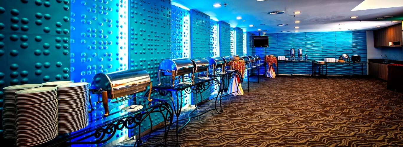 Interior of dining area & buffet setup in Foyer at Sunway Hotel Georgetown