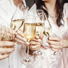Bachelorette party celebration with champagne at DOT Hotels