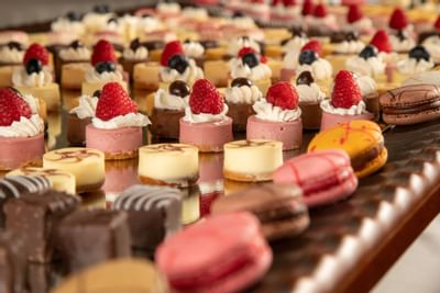 Close up on a display of desserts at MCM Elegante Beaumont