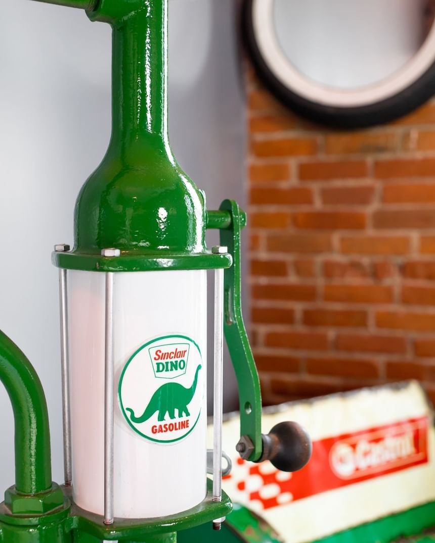 green petrol decorative lamp in easy rider suite