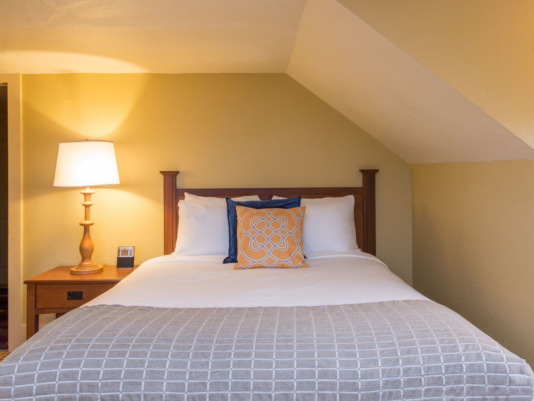 King bed in Historic Queen Room at Wolfeboro Inn