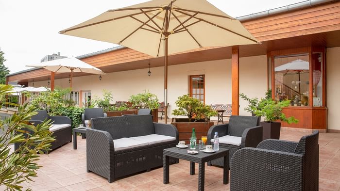 Lounge area at Hotel Clos Sainte Marie with sofas