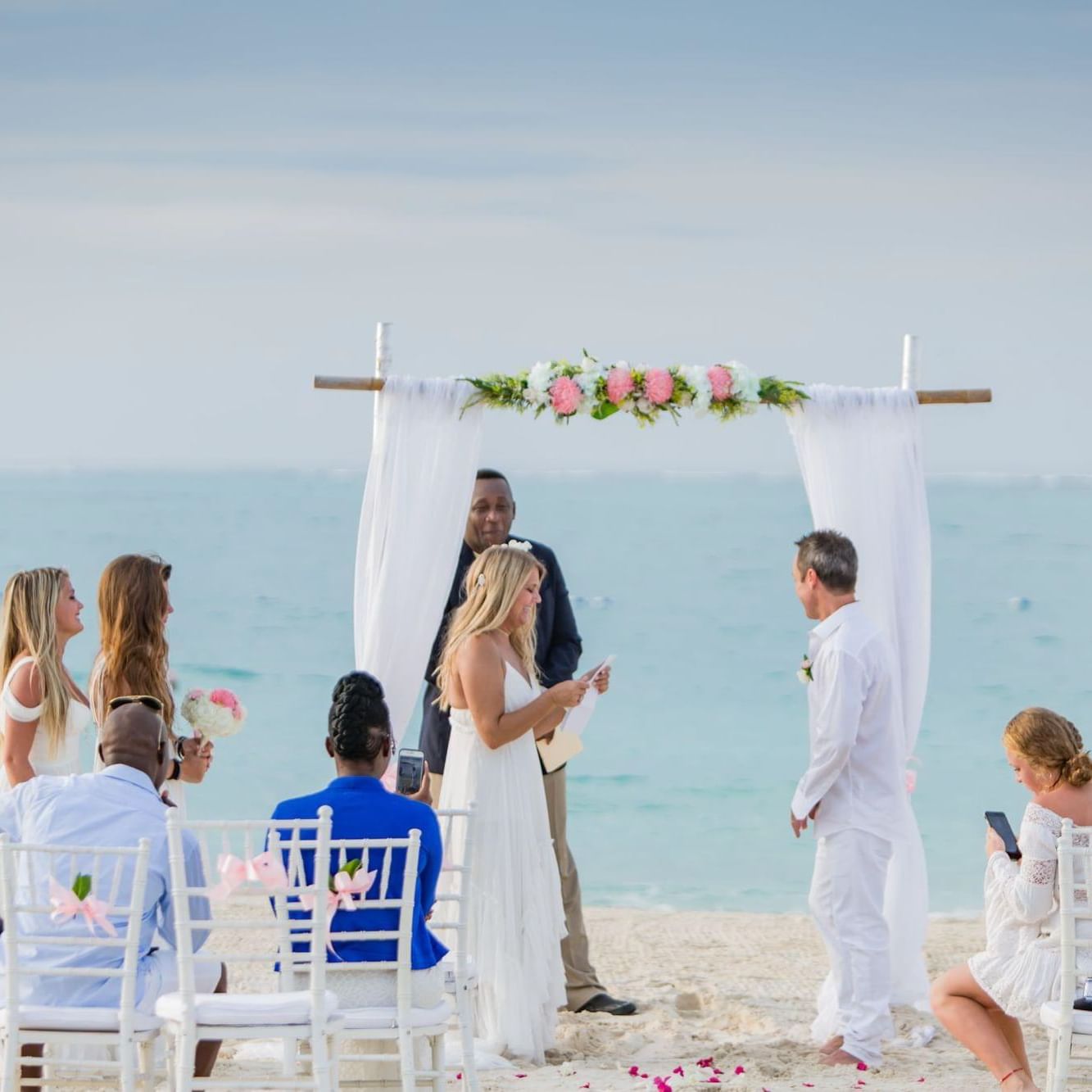 An engagement on the beach at The Somerset on Grace Bay